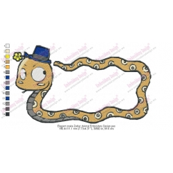 Elegant snake Zodiac Animal Embroidery Design